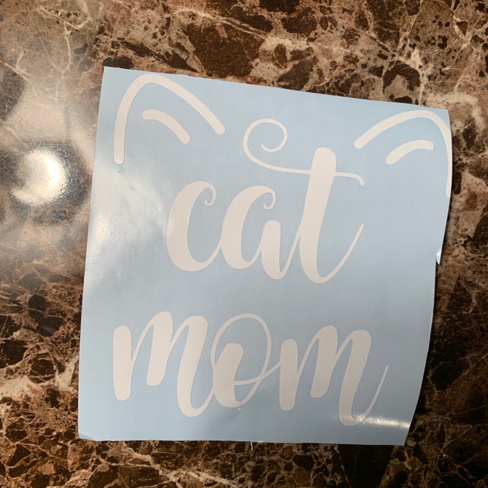 Cat Mom Car Window Decal Sticker Cat Lover (White) - Picture 2 of 2